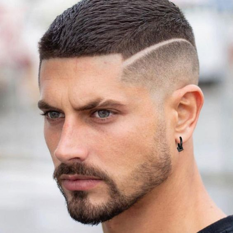 Corte de Cabelo Masculino com risco