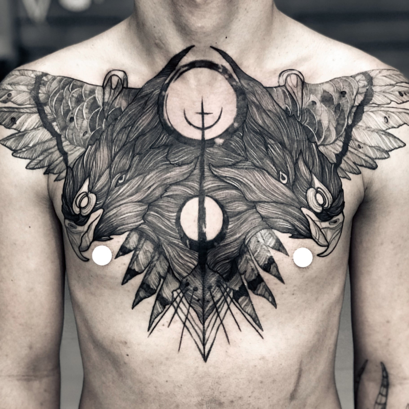 Tatuagem workout preto e cinza