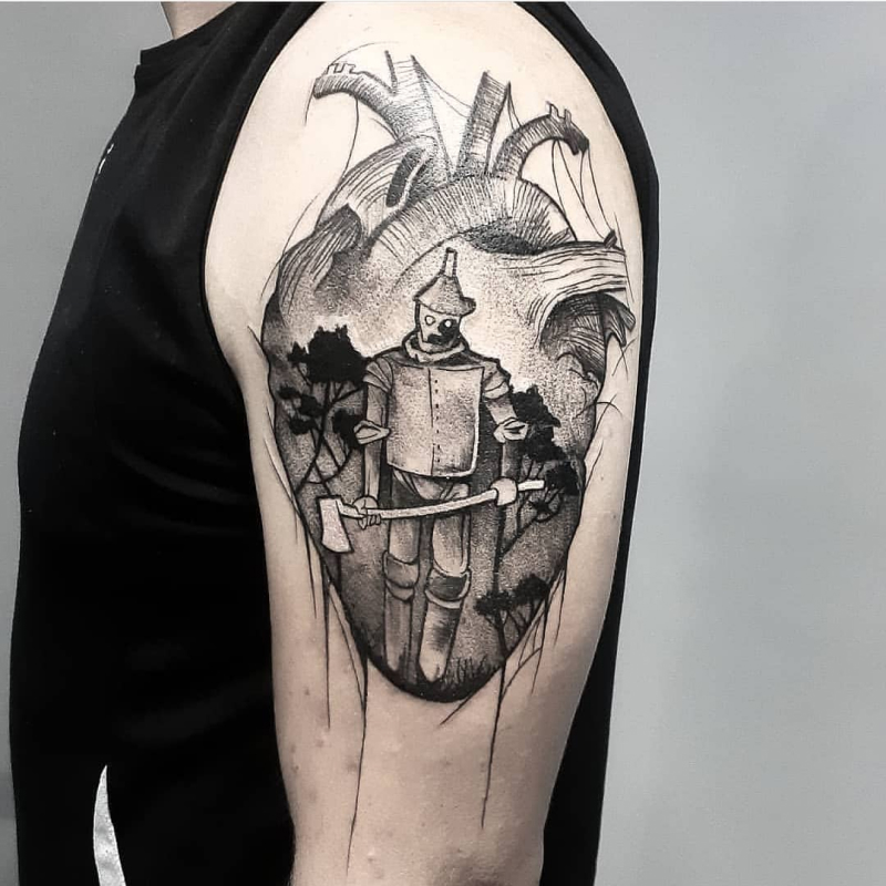 Tatuagem workout preto e cinza