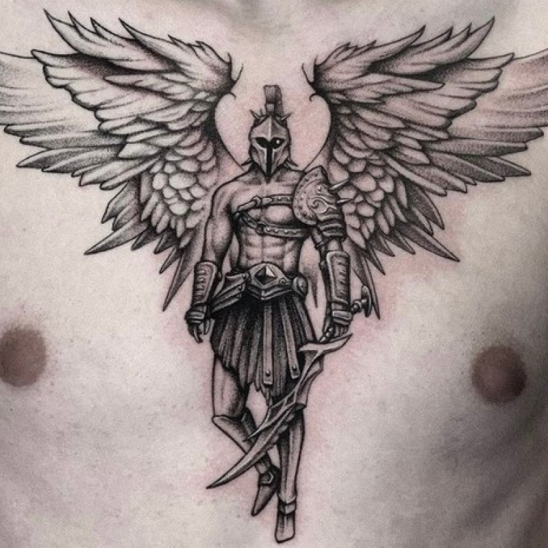Tatuagem workout preto e cinza