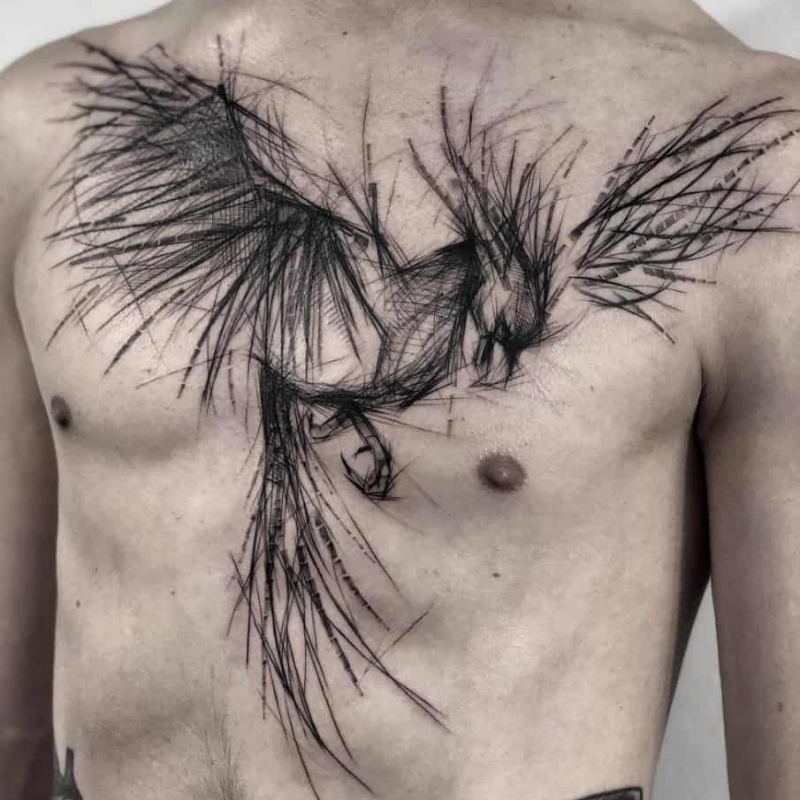 tatuagem de fênix masculina