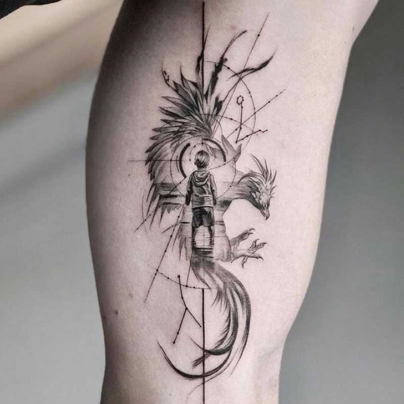 tatuagem de fênix masculina