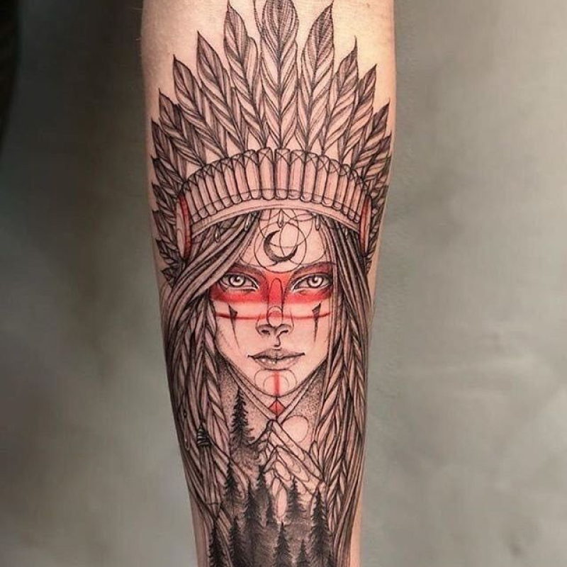 tatuagem de india masculina