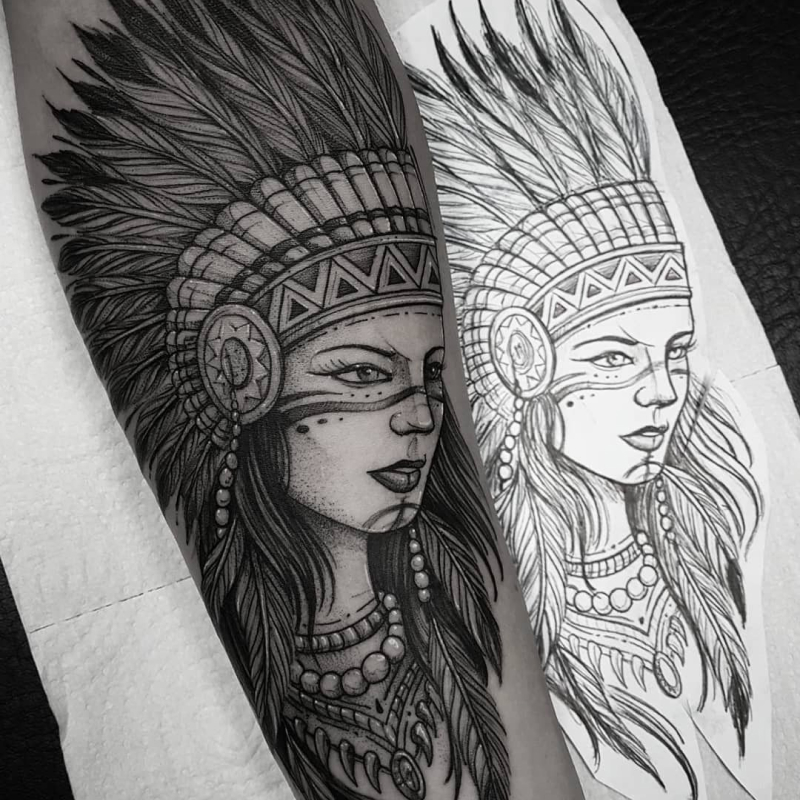 tatuagem de india masculina