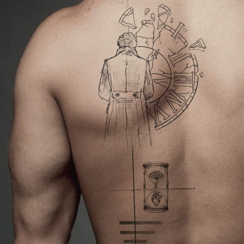 tatuagem masculina nas costas 