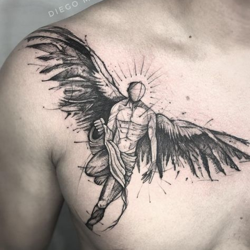 tatuagem masculina no peito