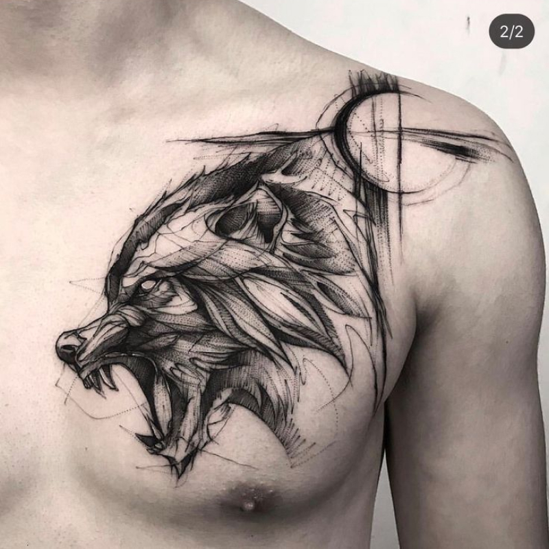tatuagem masculina no peito