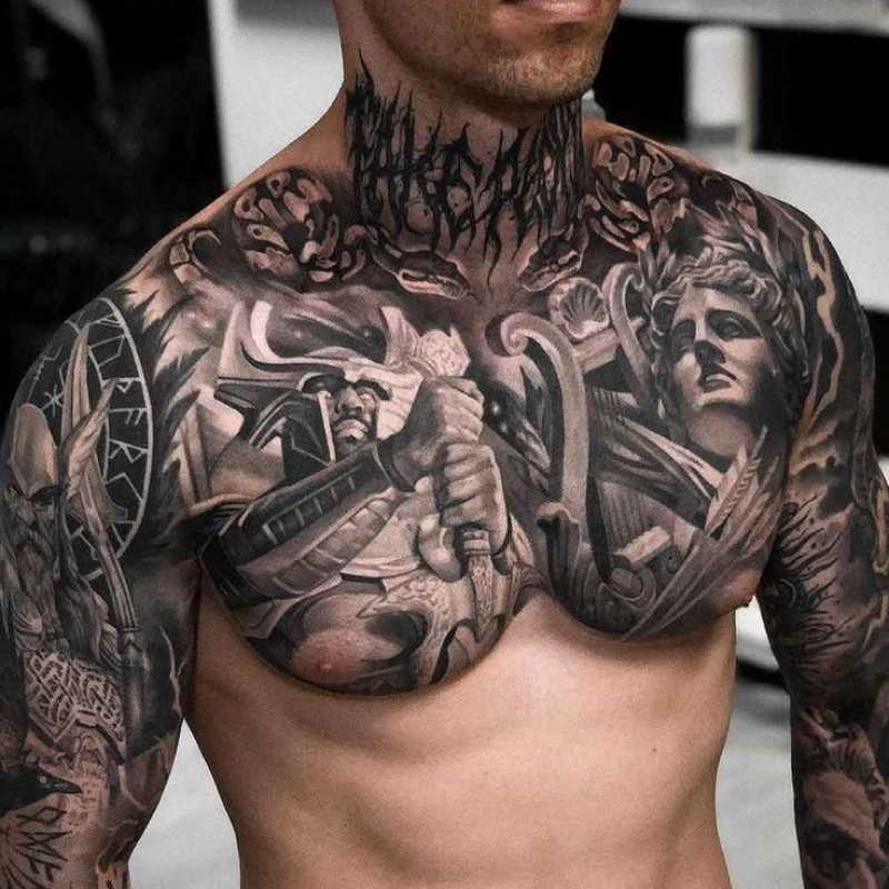 tatuagem masculina no peito