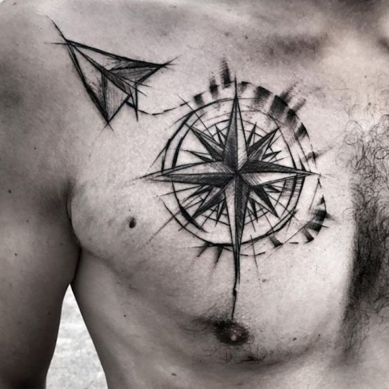 tatuagem masculina no peito