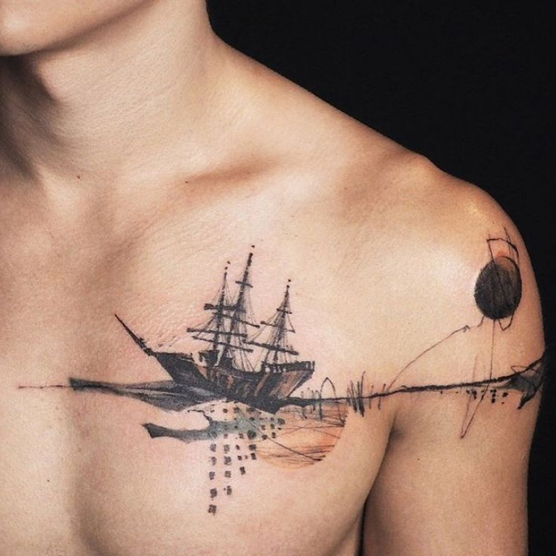 tatuagem masculina no peito