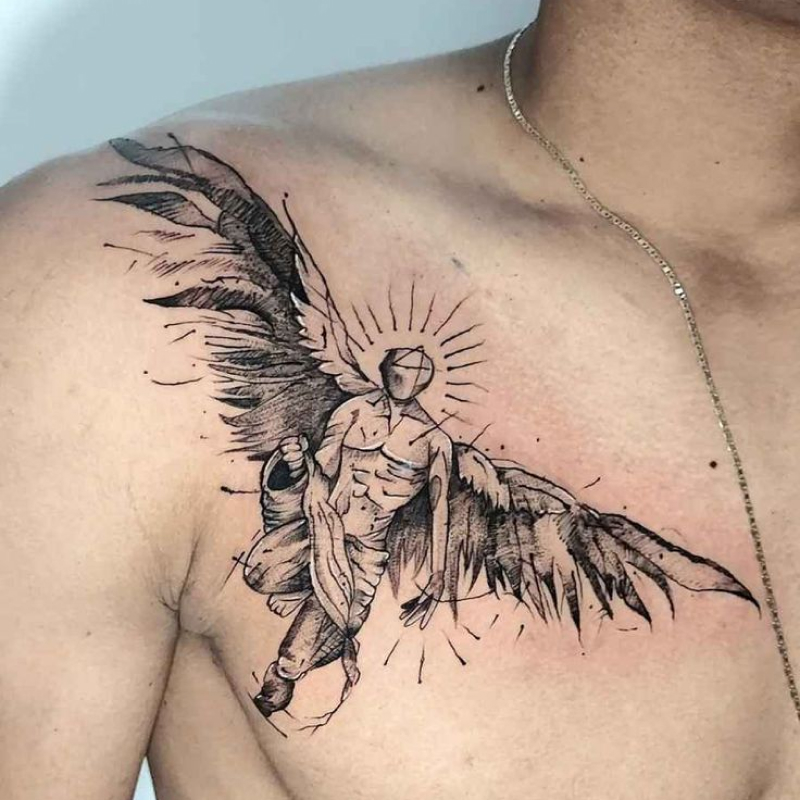 tatuagem amsculina anjo