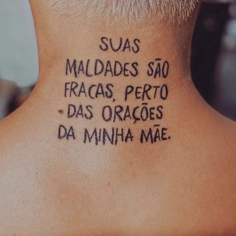 Tatuagem Masculina frase
