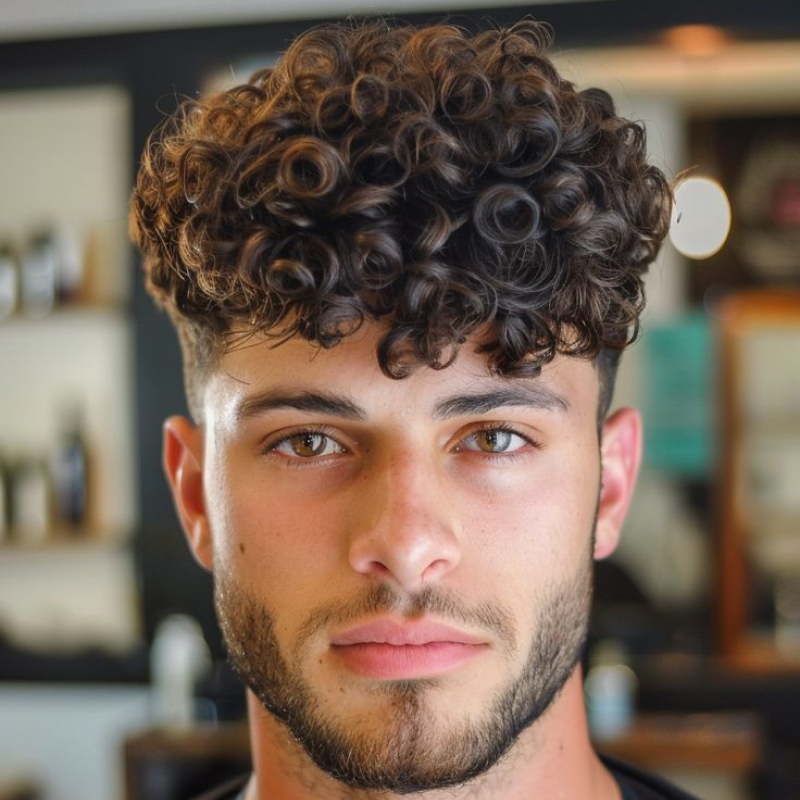 taper fade cacheado