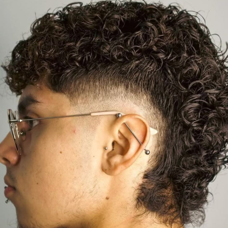 Mullet Masculino Cabelo Cacheado
