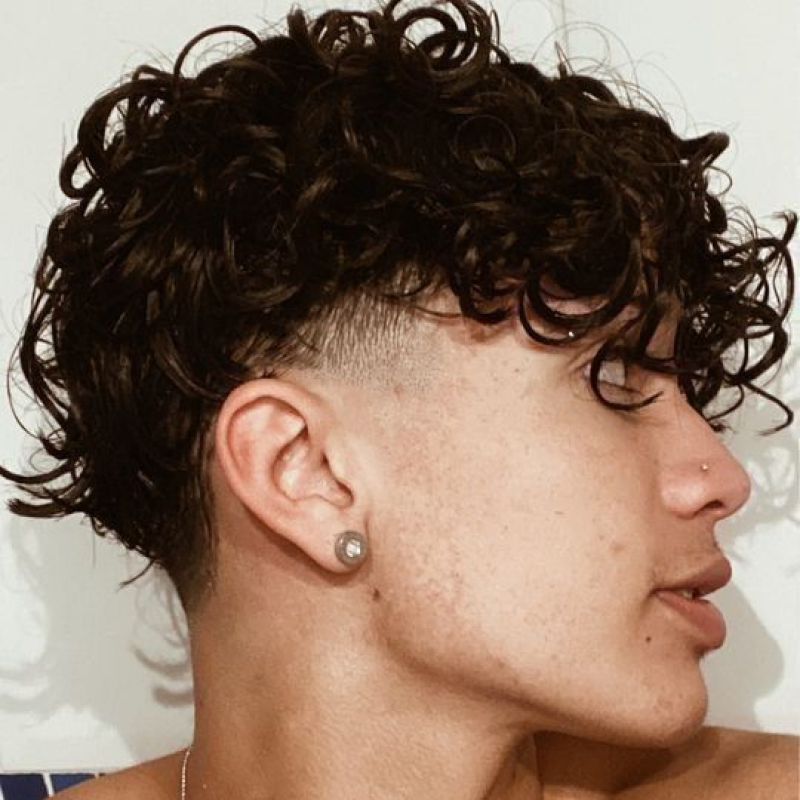 Mullet Masculino Cabelo Cacheado