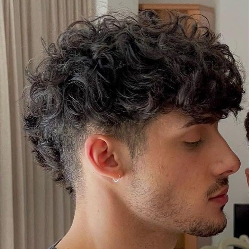 Mullet Masculino Cabelo Cacheado