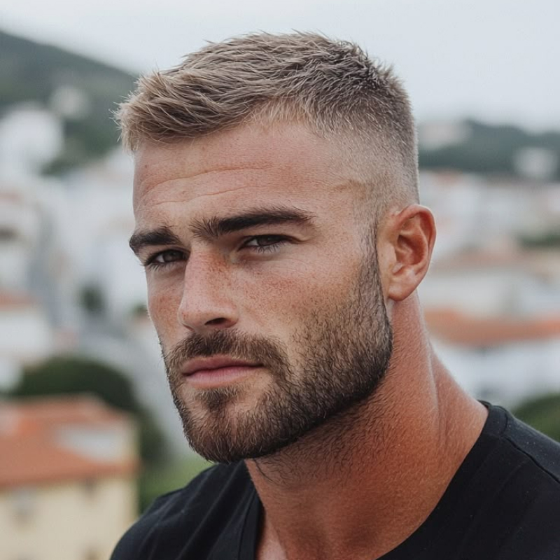 barba curta: barba por fazer