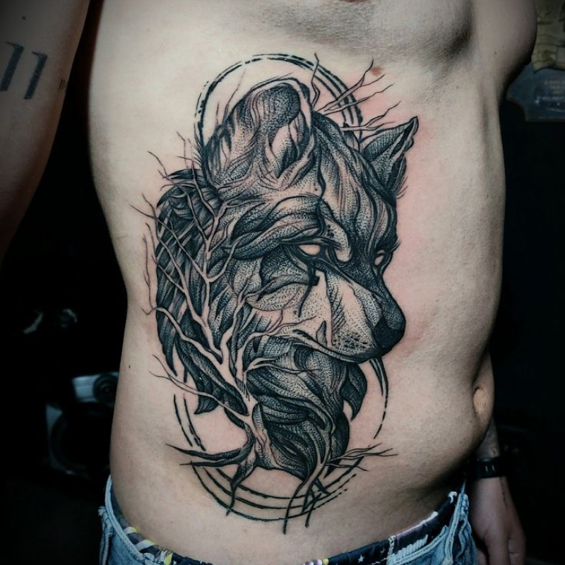 Tatuagem na costela Masculina
