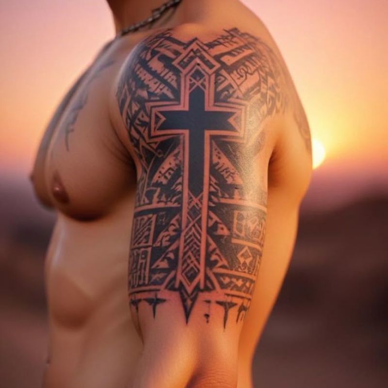 Tatuagem no braço masculina