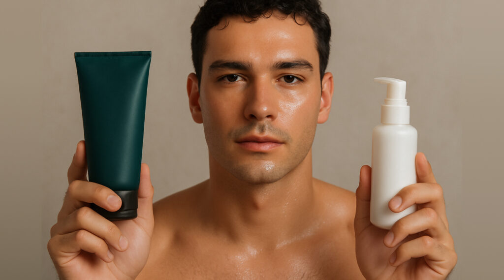 rotina de skincare masculina para pele oleosa